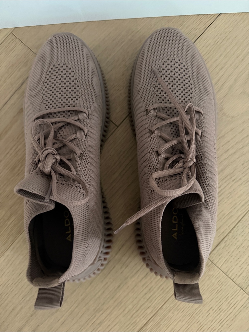 Aldo Women's Knit Lace-Up Sneakers in Mauve - Picture 3 of 3